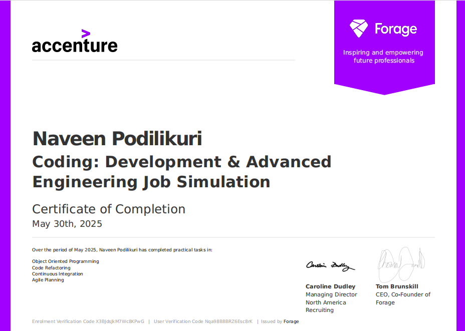 Accenture Certificate